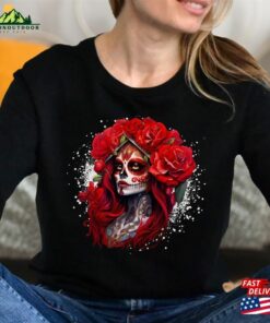 Mexican Catrina T Shirt Day Of The Dead Dia De Los Muertos Shirt Classic Hoodie 3