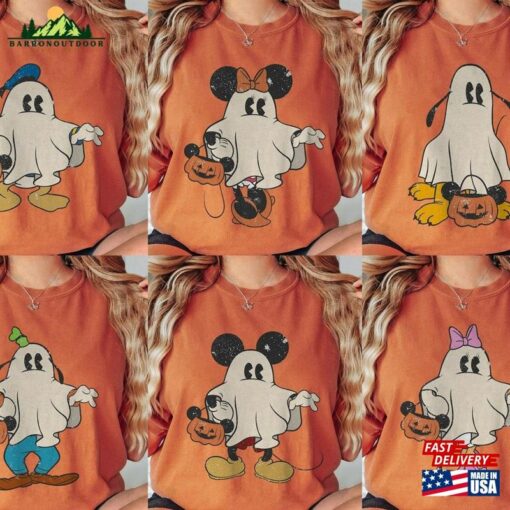 Mickey And Friends Characters Halloween Comfort Colors Shirt Ghost Retro Spooky Hoodie Unisex