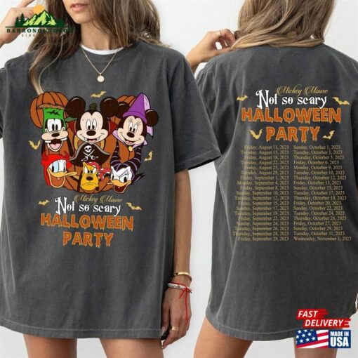 Mickey And Friends Halloween Party 2023 Shirt’s Not So Scary Walt Disney World Two Sided Gift Ideas Classic Unisex