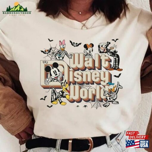 Mickey And Friends Pluto Goofy Walt Disney World Team Costume Skeleton Comfort Colors Halloween T-Shirt Sweatshirt Classic