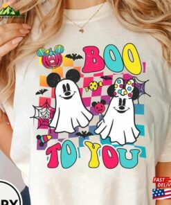 Mickey And Minnie Checkerboard Boo To You Shirt Disney Halloween T-Shirt Classic