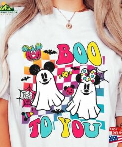 Mickey And Minnie Checkerboard Boo To You Shirt Disney Halloween Tee T-Shirt Classic