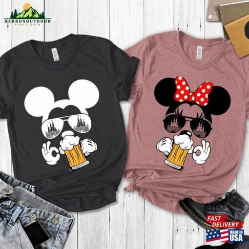 Mickey And Minnie Drinking Around Shirt The World Epcot T-Shirt Matching 2023 Hoodie