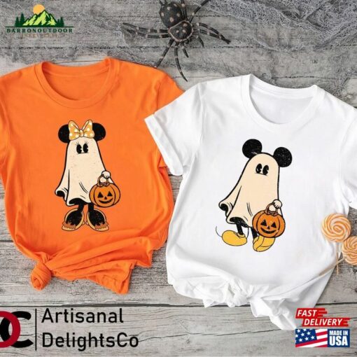 Mickey And Minnie Ghost Halloween Shirt Retro Spooky Season Classic T-Shirt