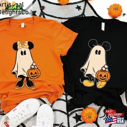 Mickey And Minnie Ghost Halloween Shirt Retro Spooky Season Classic T-Shirt