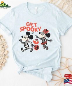 Mickey And Minnie Halloween Skeleton Costumes Get Spooky Shirt Disney T-Shirts Holiday Tees Unisex T-Shirt