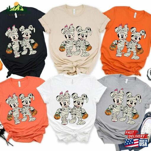 Mickey And Minnie Mummy Halloween Shirt Disney Pumpkin Classic Hoodie