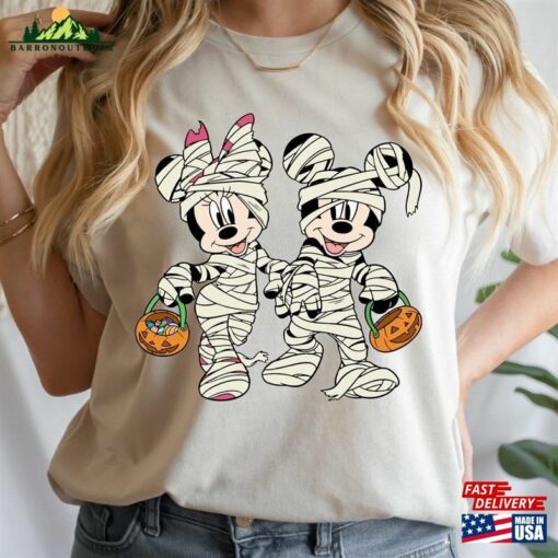 Mickey And Minnie Mummy Halloween Shirt Disney Pumpkin Classic Hoodie