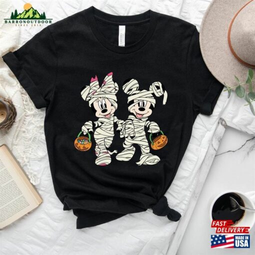 Mickey And Minnie Mummy Halloween Shirt Disney Pumpkin Classic Hoodie