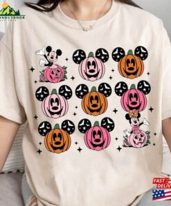 Mickey And Minnie Pumpkins Head Shirt Spooky Season Halloween T-Shirt Sweatshirt
