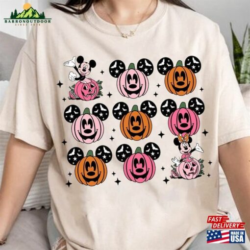 Mickey And Minnie Pumpkins Head Shirt Spooky Season Halloween T-Shirt Sweatshirt