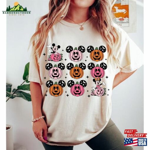 Mickey And Minnie Pumpkins Head Shirt Spooky Season Halloween T-Shirt Sweatshirt