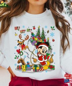 Mickey And Pluto Costume Santa Reindeer T-Shirt Classic Unisex