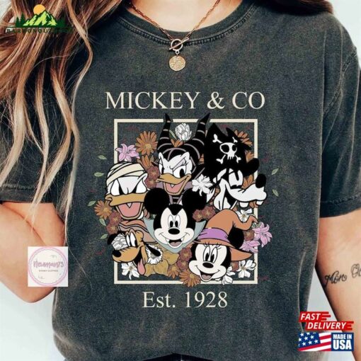 Mickey Disney Comfort Shirt Retro And Co Est 1928 Halloween Vintage Hoodie Sweatshirt