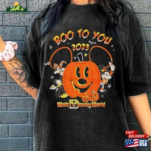 Mickey Donald Goofy Pumpkin Boo To You Shirt Walt Disney World Halloween T-Shirt Spooky Season Classic Sweatshirt