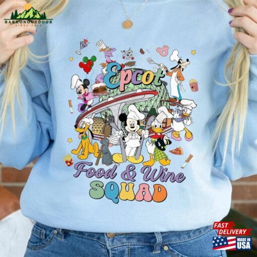 Mickey Friends Figment Remy Epcot Food And Wine Squad Shirt Taste Your Way Around The World Hoodie T-Shirt