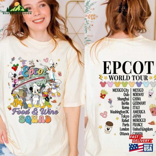 Mickey Friends Figment Remy Epcot Food And Wine Squad Shirt World Tour Sweatshirt Classic