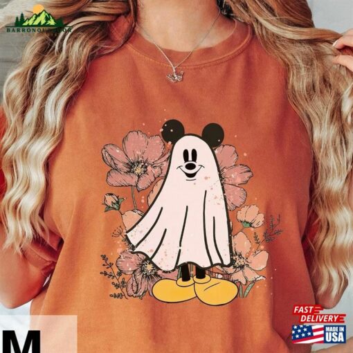 Mickey Ghost Floral Halloween Comfort Colors® Shirt Trick Or Treat Party Classic Hoodie