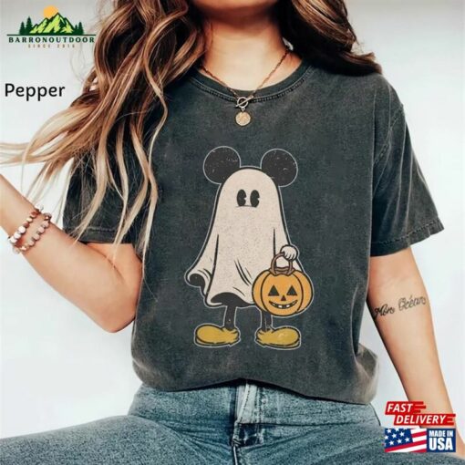 Mickey Ghost Halloween Comfort Color Shirt Retro Spooky Season Classic Hoodie