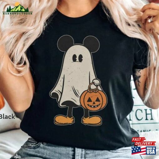 Mickey Ghost Halloween Comfort Color Shirt Retro Spooky Season Classic Hoodie