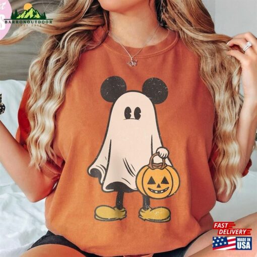 Mickey Ghost Halloween Comfort Color Shirt Retro Spooky Season Classic Sweatshirt