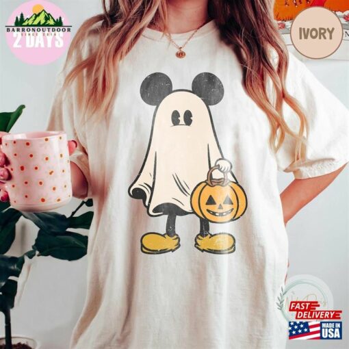 Mickey Ghost Halloween Comfort Color Shirt Retro Spooky Season Classic Sweatshirt