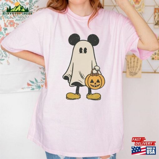 Mickey Ghost Halloween Comfort Color Shirt Retro Spooky Season Hoodie T-Shirt