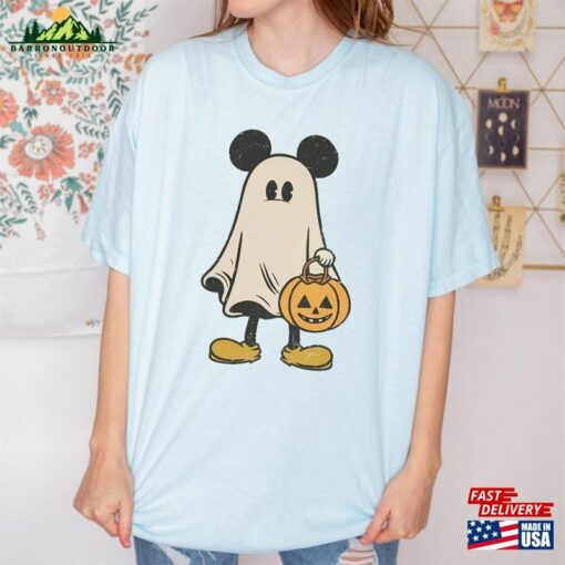 Mickey Ghost Halloween Comfort Color Shirt Retro Spooky Season Hoodie T-Shirt