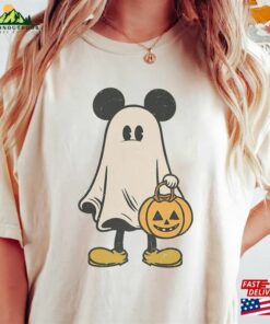 Mickey Ghost Halloween Comfort Color Shirt Retro Spooky Season Sweatshirt Unisex
