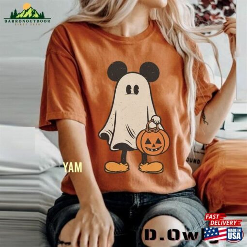 Mickey Ghost Halloween Comfort Color Shirt Retro Spooky Season Sweatshirt Unisex Classic