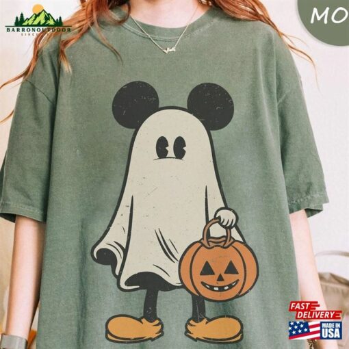 Mickey Ghost Halloween Comfort Color Shirt Retro Spooky Season Sweatshirt Unisex Classic