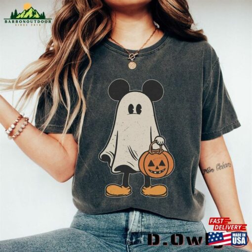 Mickey Ghost Halloween Comfort Color Shirt Retro Spooky Season Sweatshirt Unisex Classic