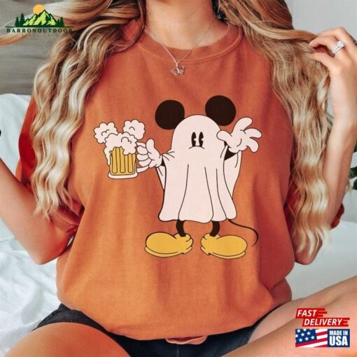 Mickey Ghost Halloween Comfort Color Shirt Retro Spooky Season T-Shirt Hoodie