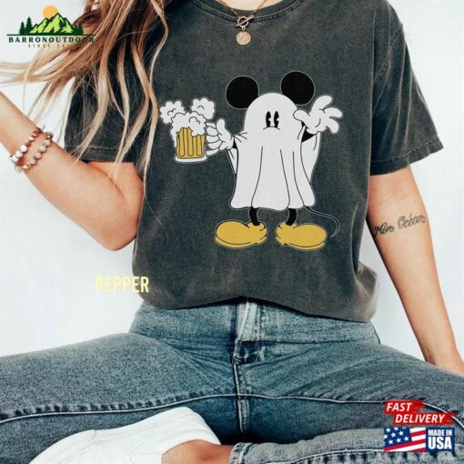 Mickey Ghost Halloween Comfort Color Shirt Retro Spooky Season T-Shirt Hoodie