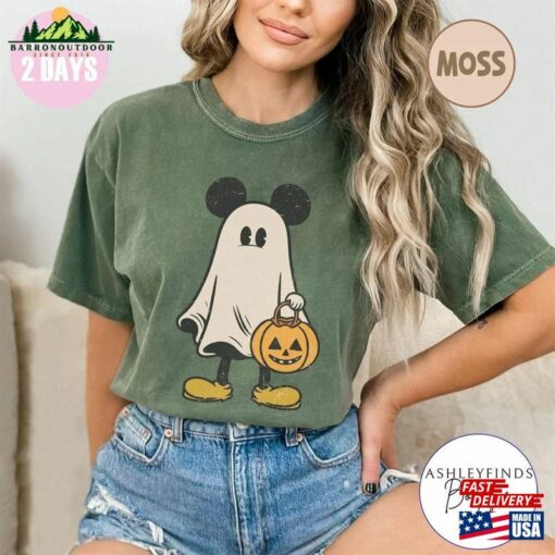 Mickey Ghost Halloween Comfort Color Shirt Retro Spooky Season T-Shirt Sweatshirt