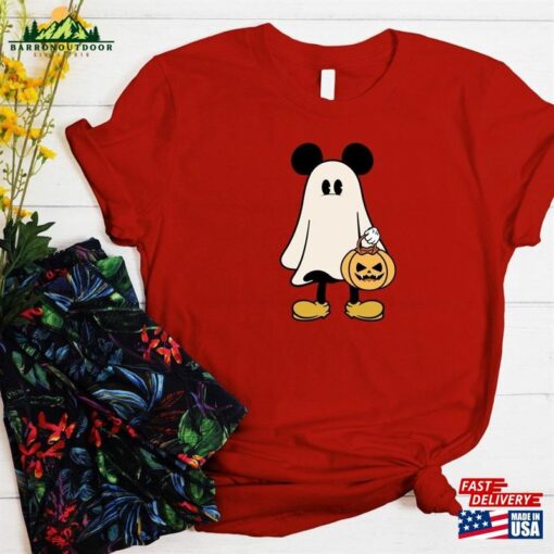 Mickey Ghost Halloween Comfort Color Shirt Retro Spooky Season Unisex Hoodie