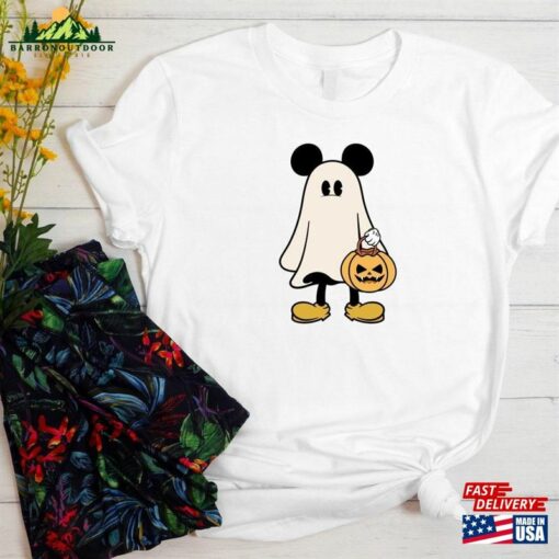 Mickey Ghost Halloween Comfort Color Shirt Retro Spooky Season Unisex Hoodie