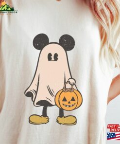 Mickey Ghost Halloween Comfort Color Shirt Retro Spooky Season Unisex Sweatshirt