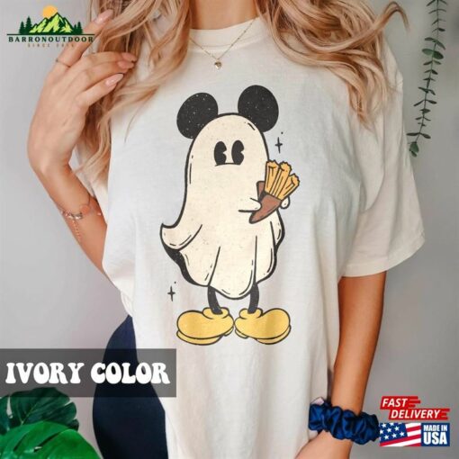 Mickey Ghost Halloween Comfort Color Shirts Retro Spooky Season T-Shirt Hoodie