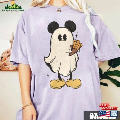 Mickey Ghost Halloween Comfort Color Shirts Retro Spooky Season T-Shirt Hoodie