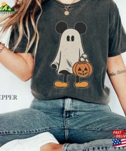 Mickey Ghost Halloween Comfort Colors Shirt Pumpkin Retro Spooky Season Sweatshirt Hoodie
