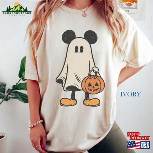 Mickey Ghost Halloween Comfort Colors Shirt Pumpkin Retro Spooky Season Sweatshirt Hoodie