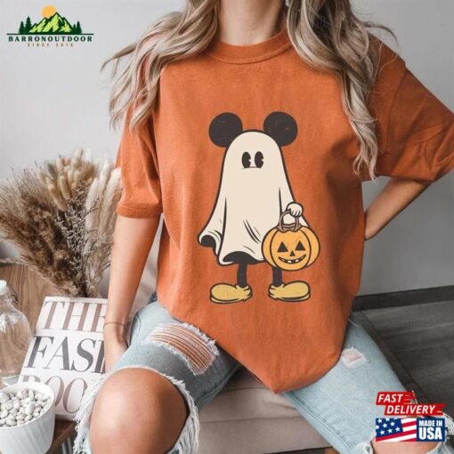 Mickey Ghost Halloween Comfort Colors Shirt Retro Spooky Season Disney Matching Classic Sweatshirt