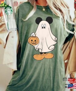 Mickey Ghost Halloween Comfort Colors Shirt Spooky Season Disney Hoodie T-Shirt