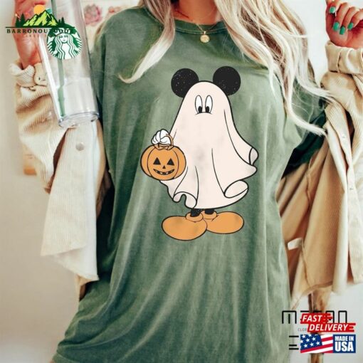 Mickey Ghost Halloween Comfort Colors Shirt Spooky Season Disney Hoodie T-Shirt