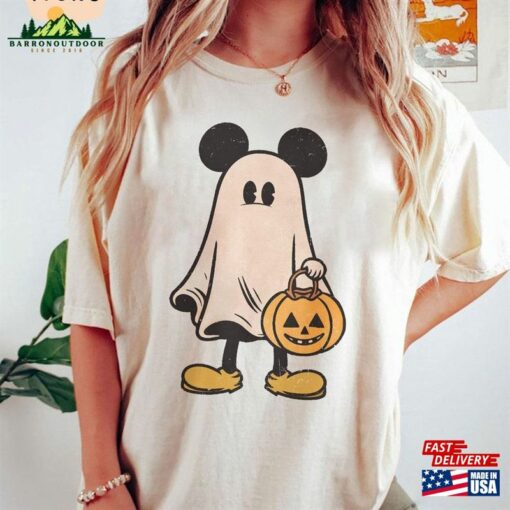 Mickey Ghost Halloween Comfort Colors Shirt Spooky Season Unisex Sweatshirt