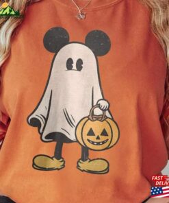 Mickey Ghost Halloween Comfort Colors Shirt Spooky Season Unisex Sweatshirt