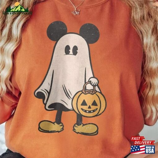 Mickey Ghost Halloween Comfort Colors Shirt Spooky Season Unisex Sweatshirt