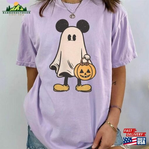 Mickey Ghost Halloween Comfort Colors Shirt Spooky Season Unisex Sweatshirt