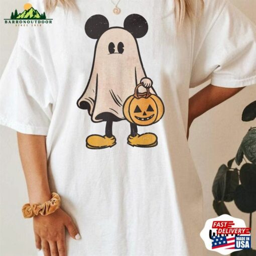 Mickey Ghost Halloween Comfort Colors Shirt Spooky Season Unisex Sweatshirt